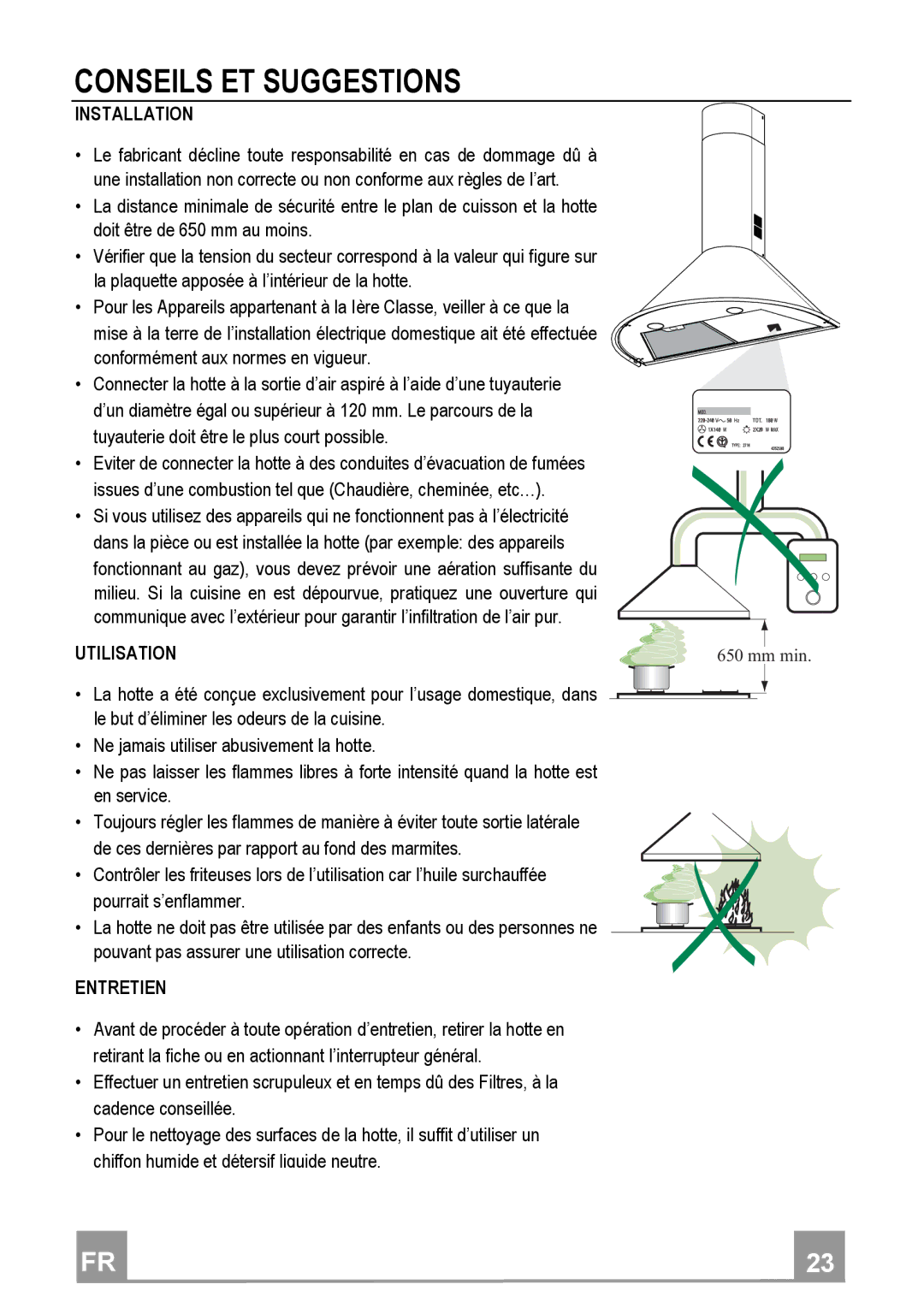 Franke Consumer Products FDC 602, FDC 902 manual Conseilsetsuggestions, Utilisation, Entretien 