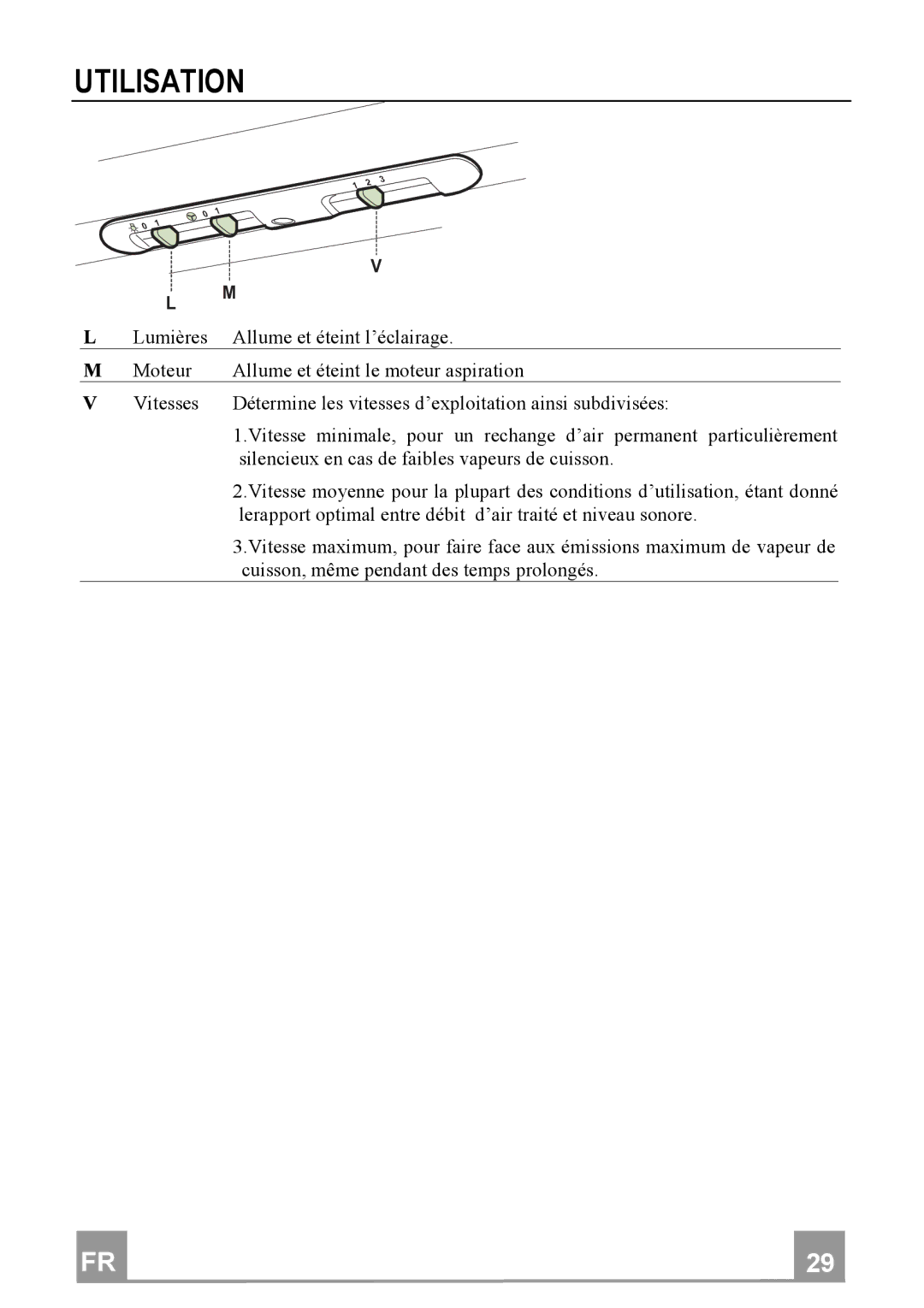 Franke Consumer Products FDC 602, FDC 902 manual Utilisation, Sisubdivisées, Silencieuxencasdefaiblesvapeursdecuisson 