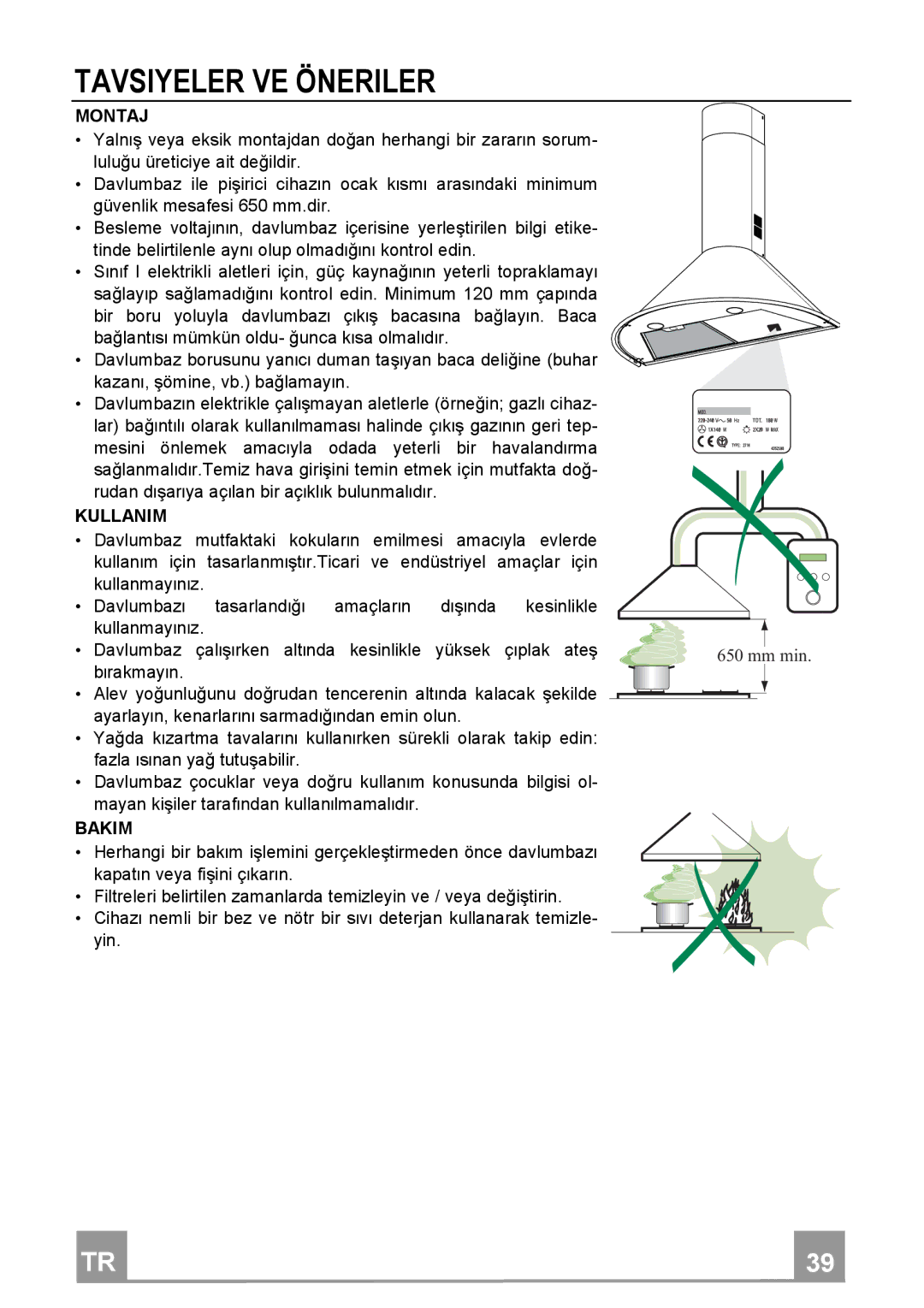 Franke Consumer Products FDC 602, FDC 902 manual Tavsiyelerveöneriler, Montaj 