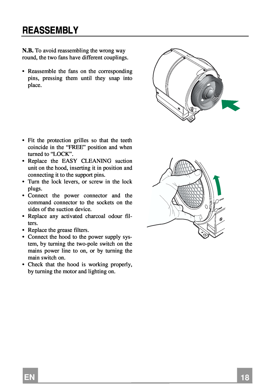 Franke Consumer Products FDF 9044 I XS ECS manual Reassembly 