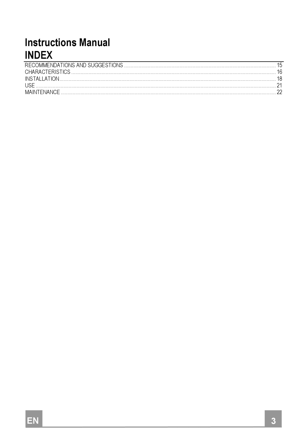 Franke Consumer Products FDF 9044 I manual Index 