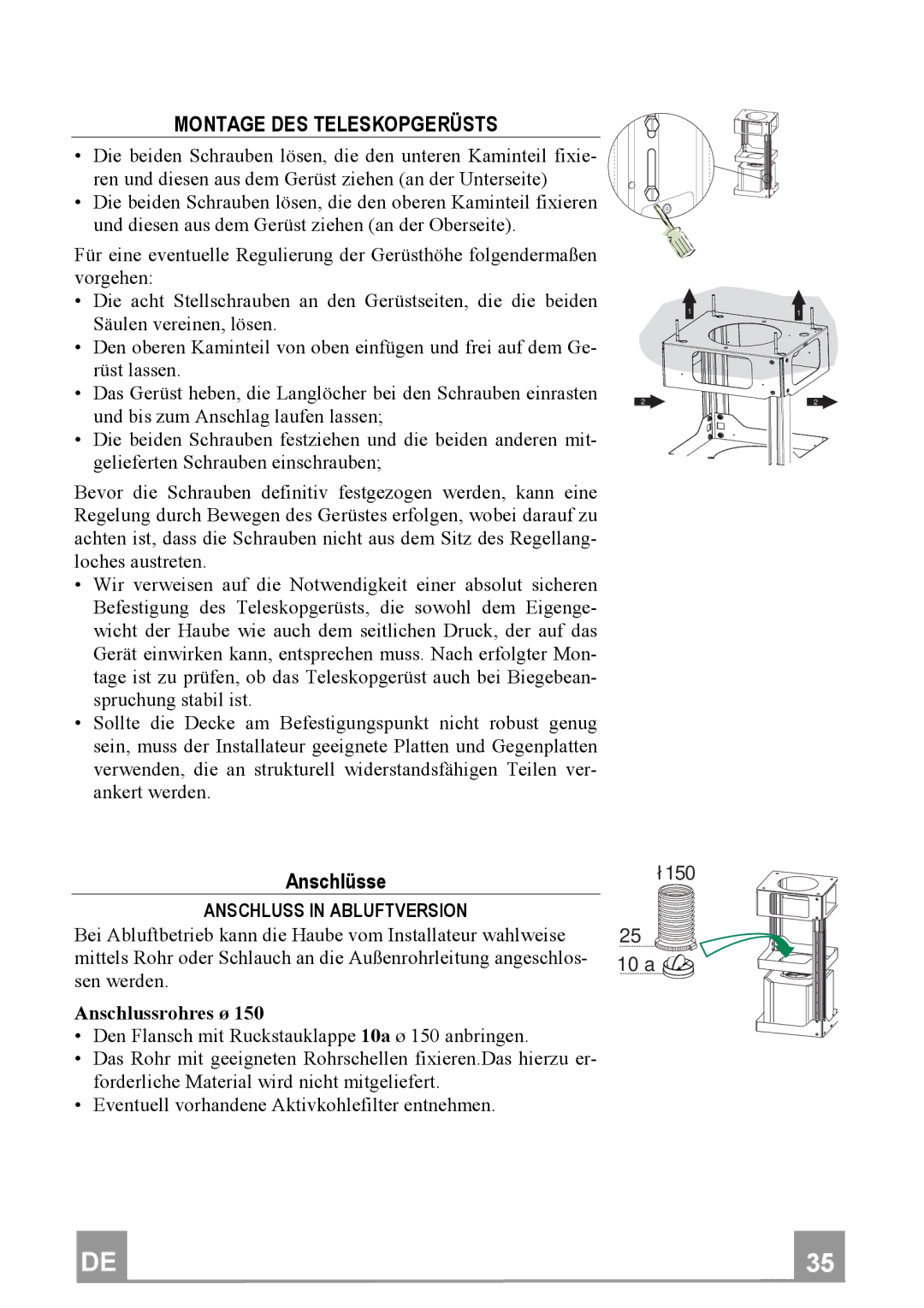 Franke Consumer Products FDF 9044 I manual Anschlüsse 