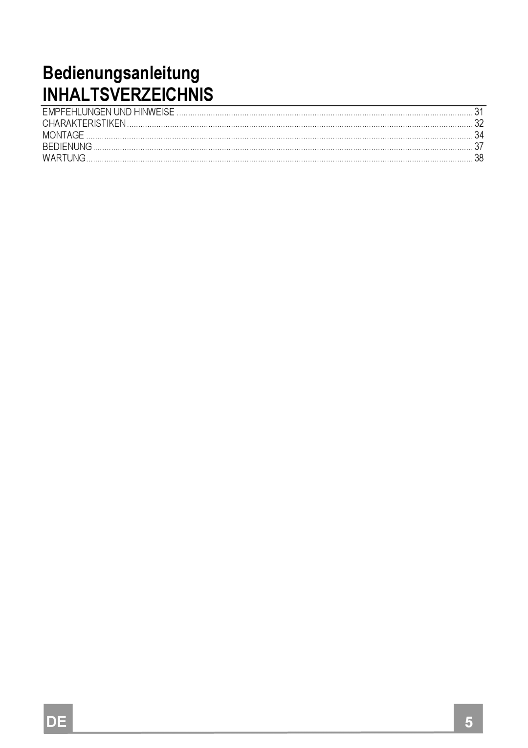 Franke Consumer Products FDF 9044 I manual Inhaltsverzeichnis 