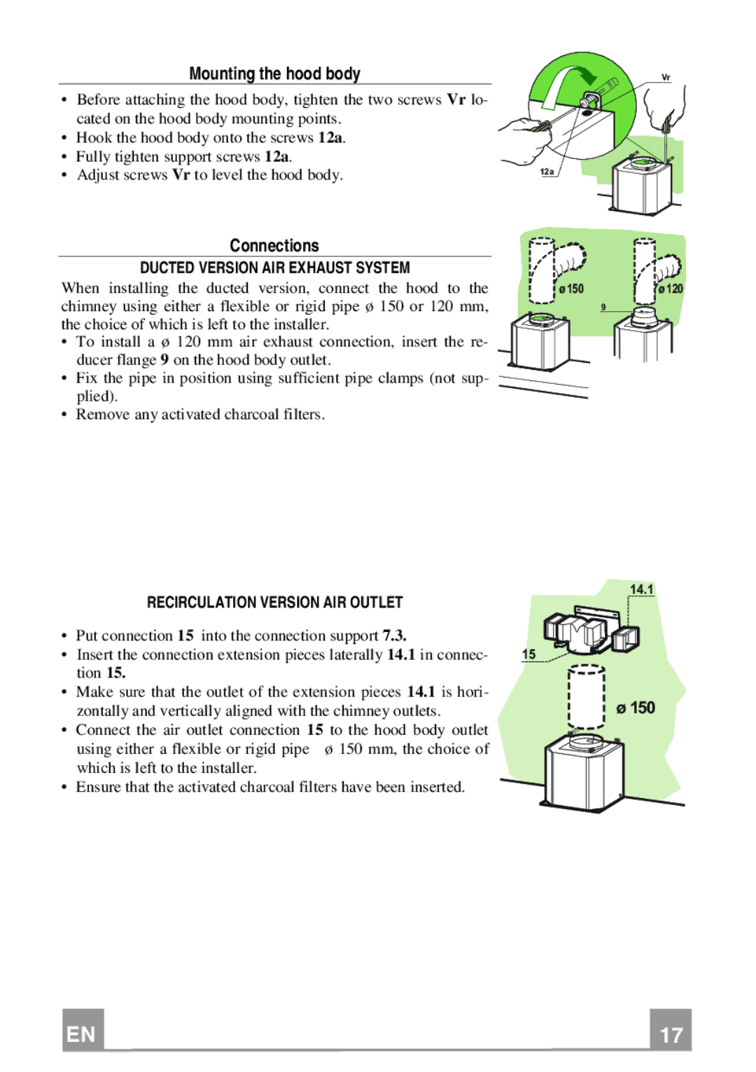 Franke Consumer Products FDF 6046, FDF 9046 manual Recirculation Version AIR Outlet 