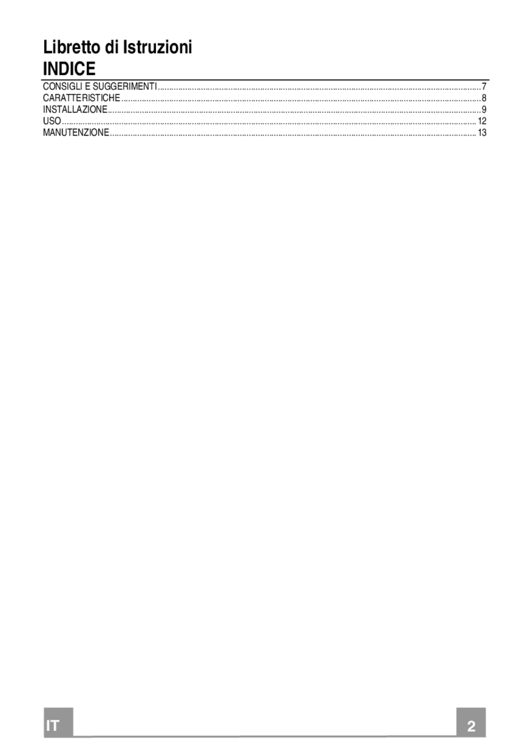 Franke Consumer Products FDF 9046, FDF 6046 manual Indice 