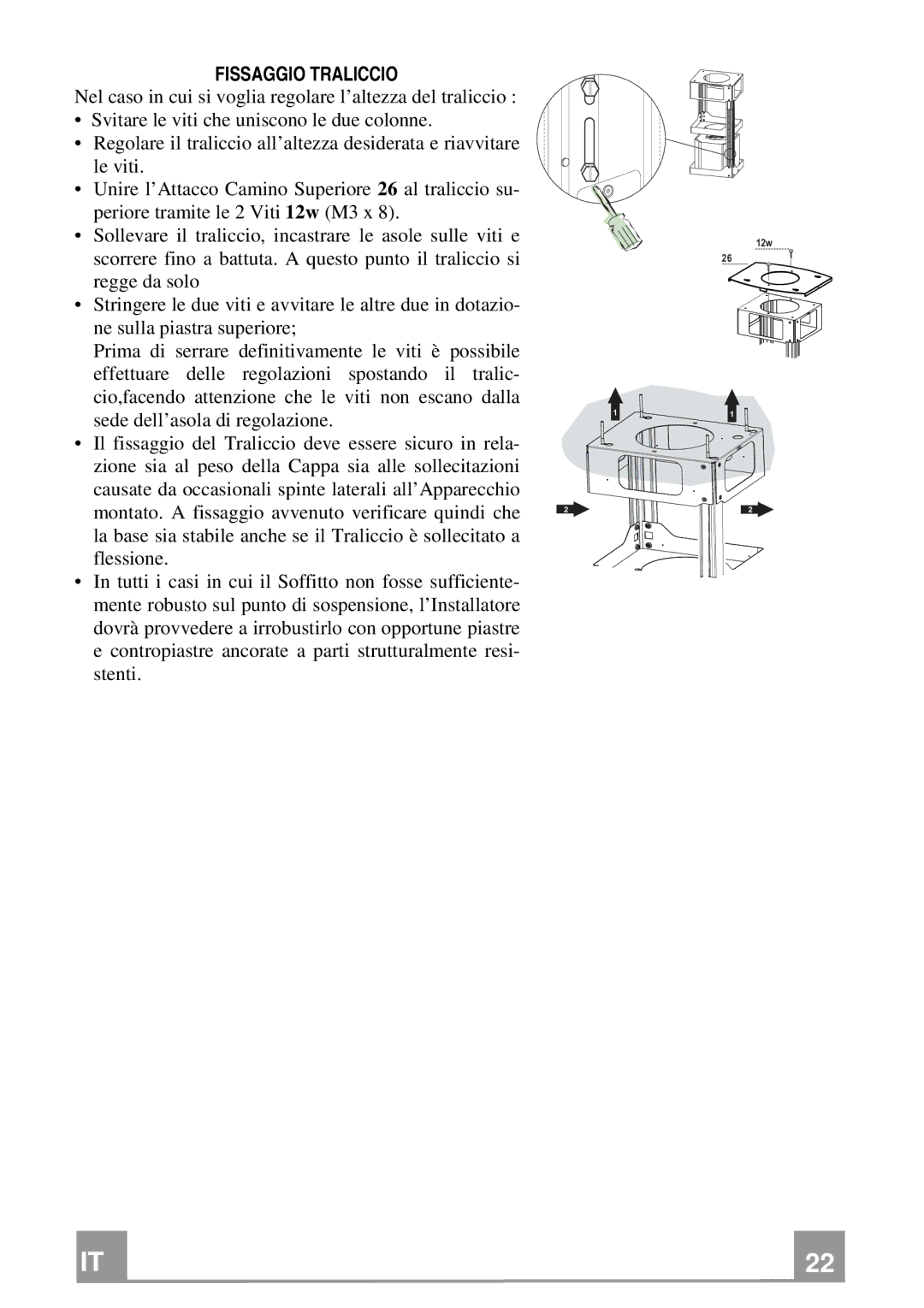 Franke Consumer Products FDMO 607 I manual Fissaggio Traliccio 