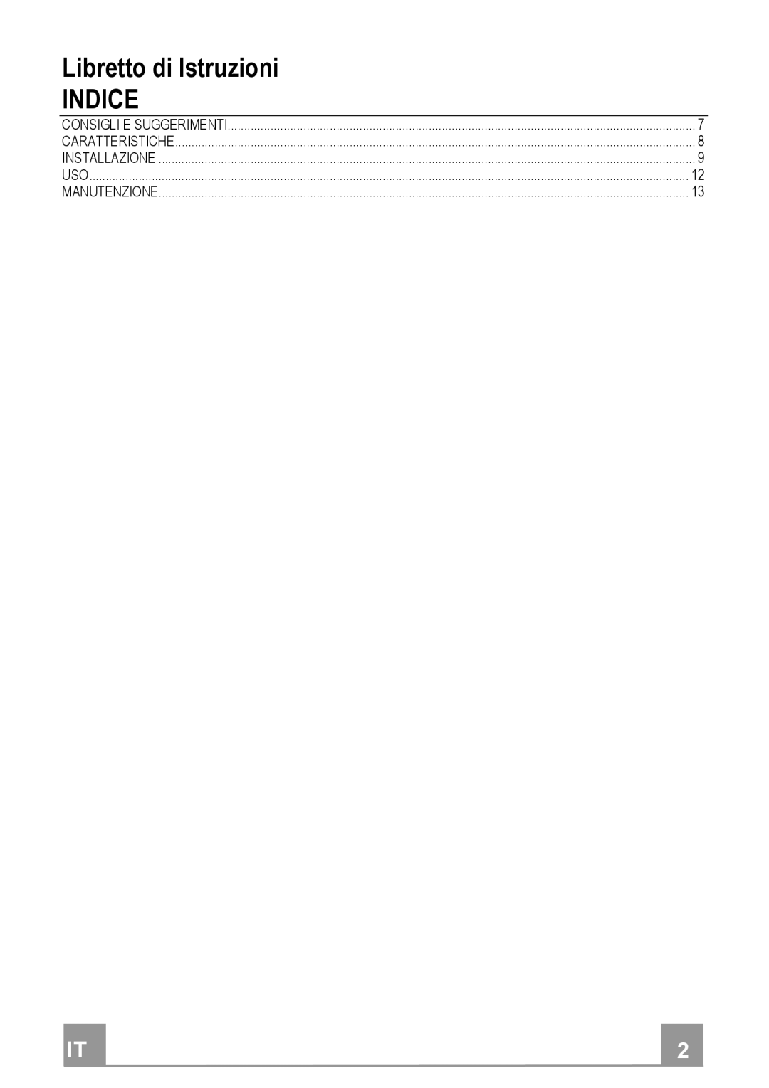 Franke Consumer Products FGC 904 manual Indice 