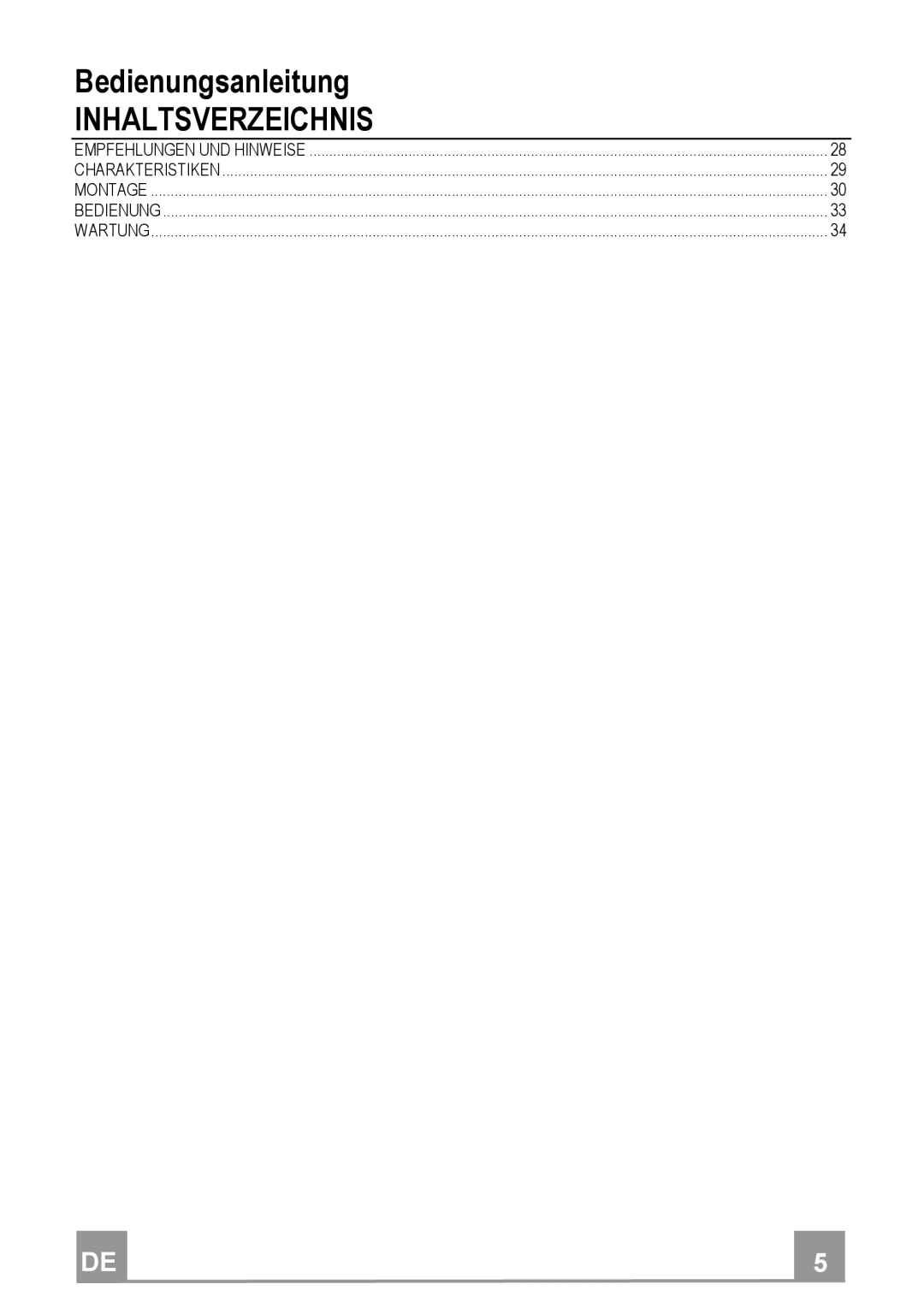 Franke Consumer Products FGC 904 manual Inhaltsverzeichnis 