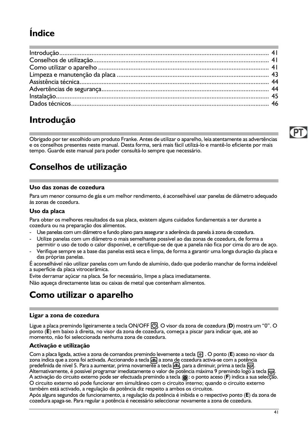 Franke Consumer Products FHPL 301 1CO Introdução, Conselhos de utilização, Como utilizar o aparelho 