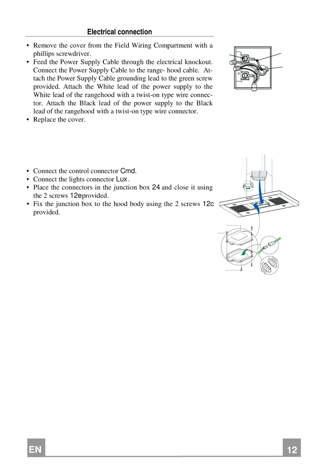 Franke Consumer Products FKU 368 TC I installation instructions Electrical connection 