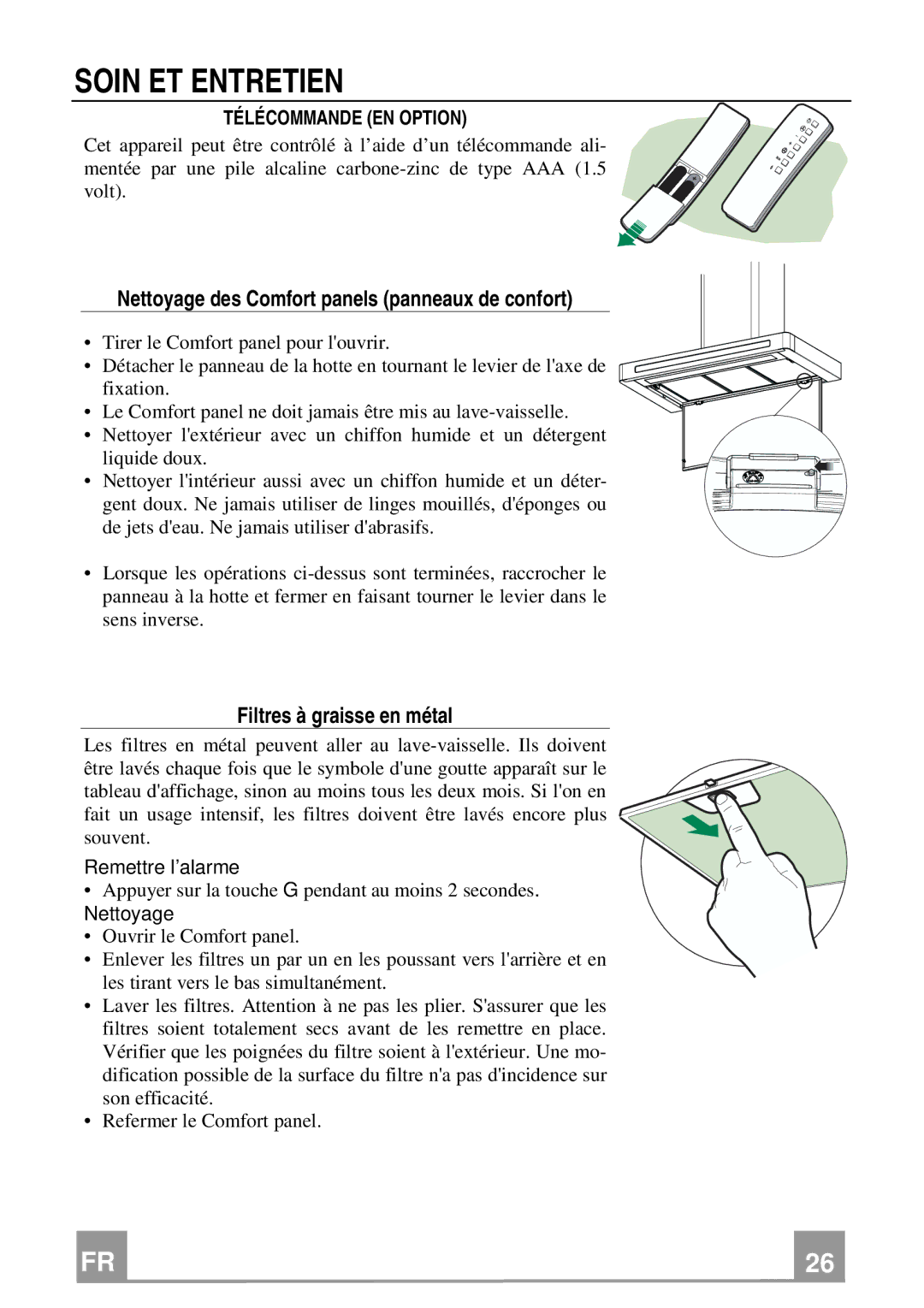 Franke Consumer Products FKU 368 TC I Soin ET Entretien, Nettoyage des Comfort panels panneaux de confort 