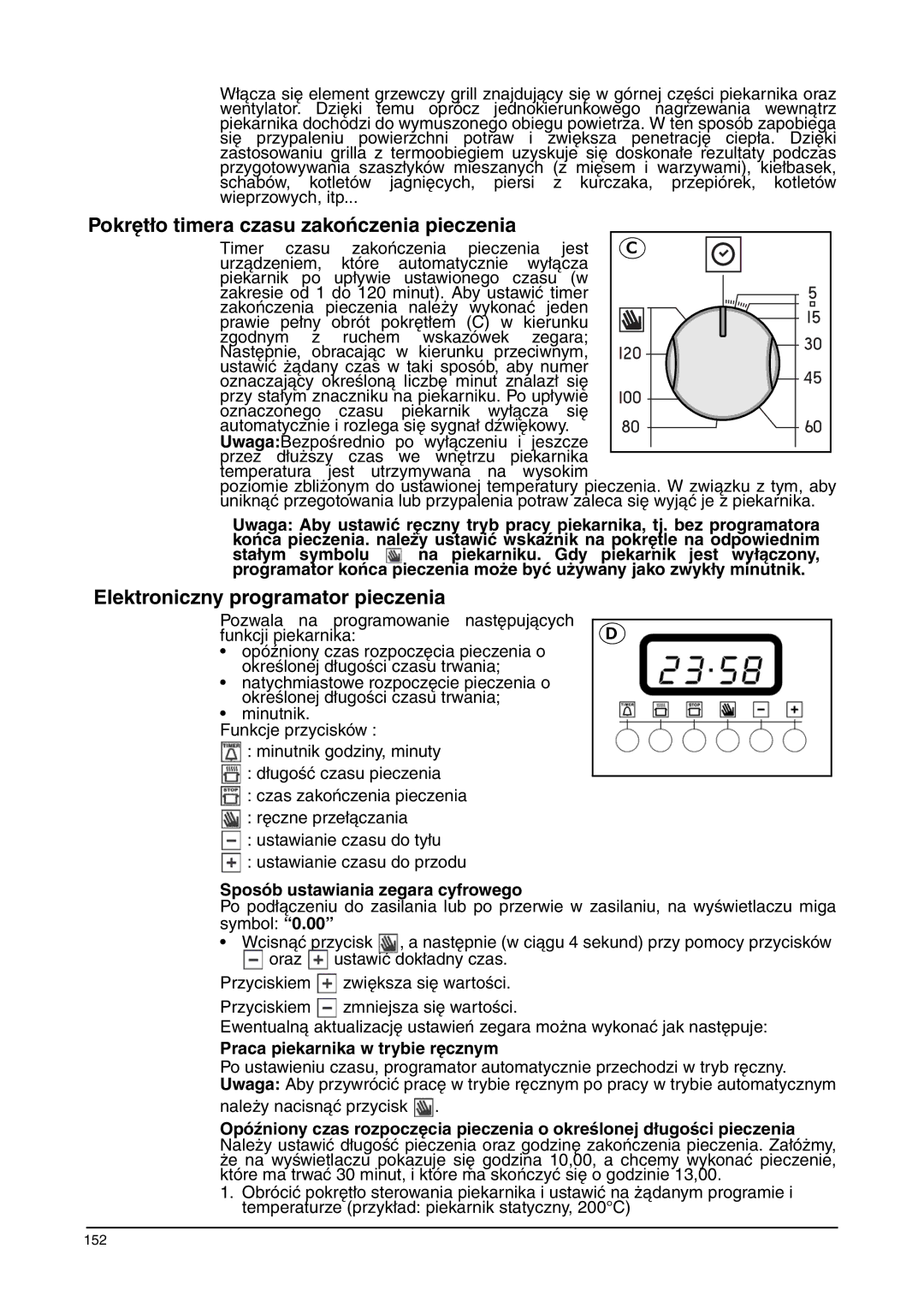 Franke Consumer Products FLAT 604, SM 56M Pokrętło timera czasu zakończenia pieczenia, Elektroniczny programator pieczenia 