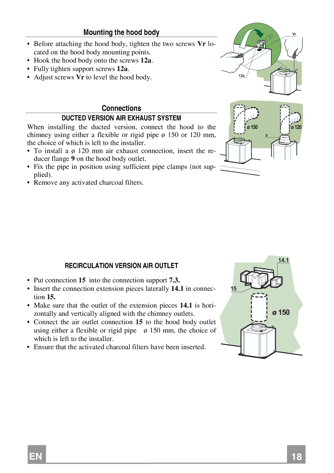 Franke Consumer Products FMY 907 manual Recirculation Version AIR Outlet 