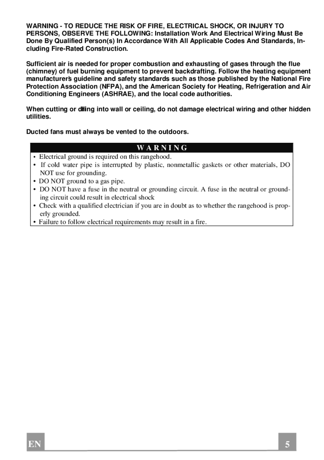 Franke Consumer Products FNE 368 TC W installation instructions R N I N G 