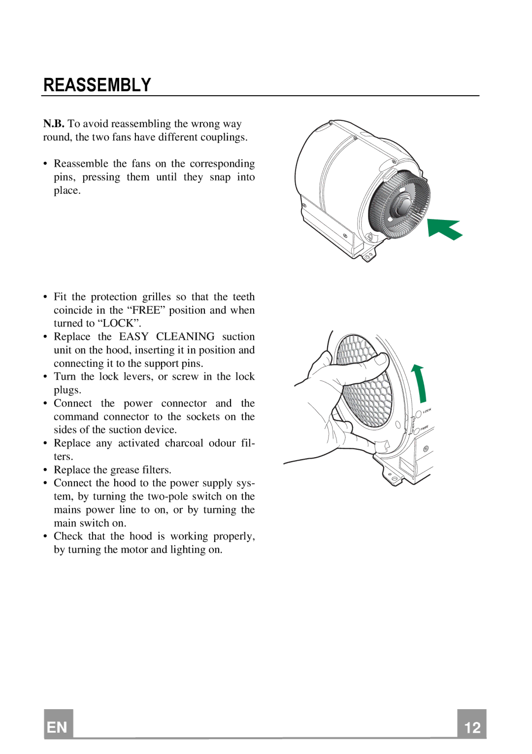 Franke Consumer Products FNE 905 XS ECS manual Reassembly 