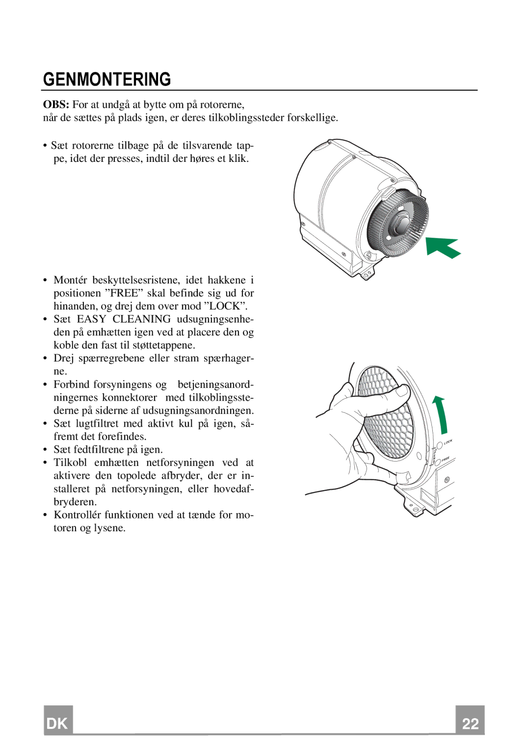 Franke Consumer Products FNE 905 XS ECS manual Genmontering 