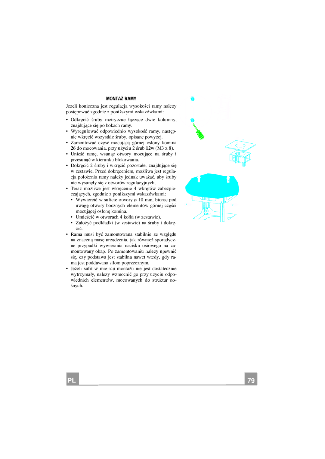 Franke Consumer Products FPL 607 I, FPL 907 I XS 645H, FPL 457 I XS 645H manual Nie wysun,ły si, z otworów regulacyjnych 