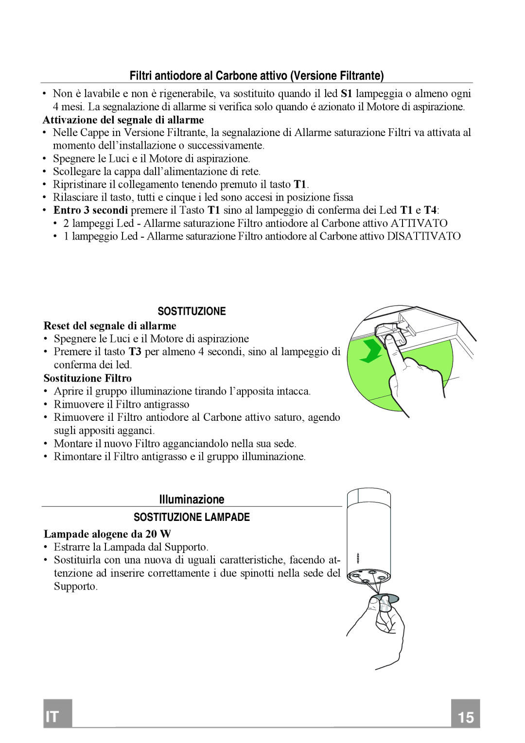 Franke Consumer Products FTU 3807 W Filtri antiodore al Carbone attivo Versione Filtrante, Illuminazione, Sostituzione 