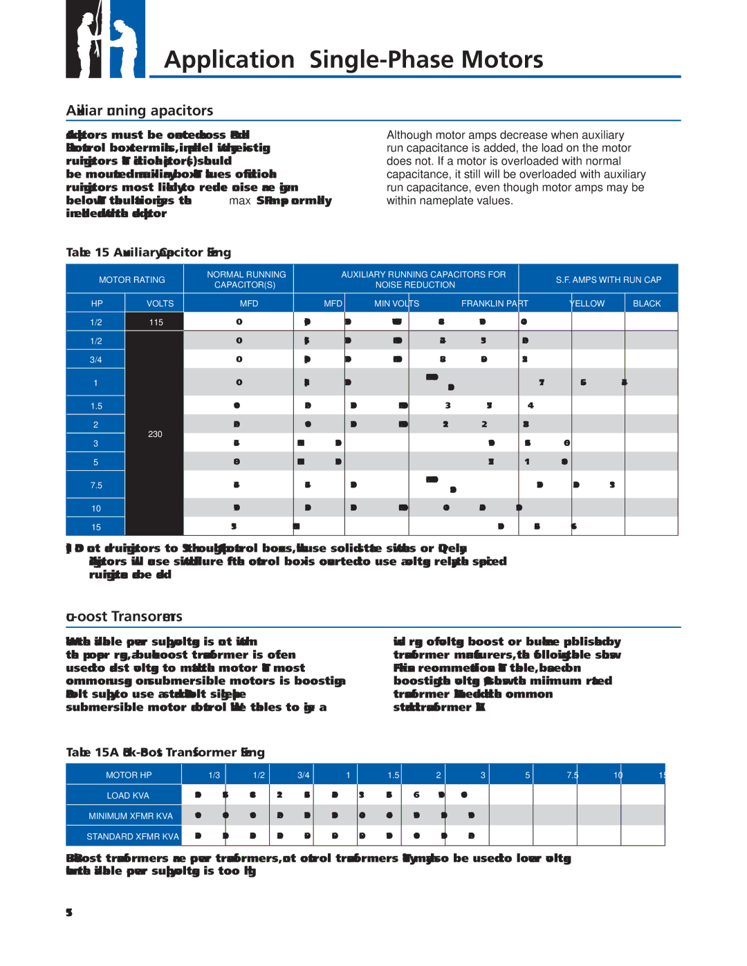 Franklin 2007 manual Auxiliary Running Capacitors, Buck-Boost Transformers, Buck-Boost Transformer Sizing 