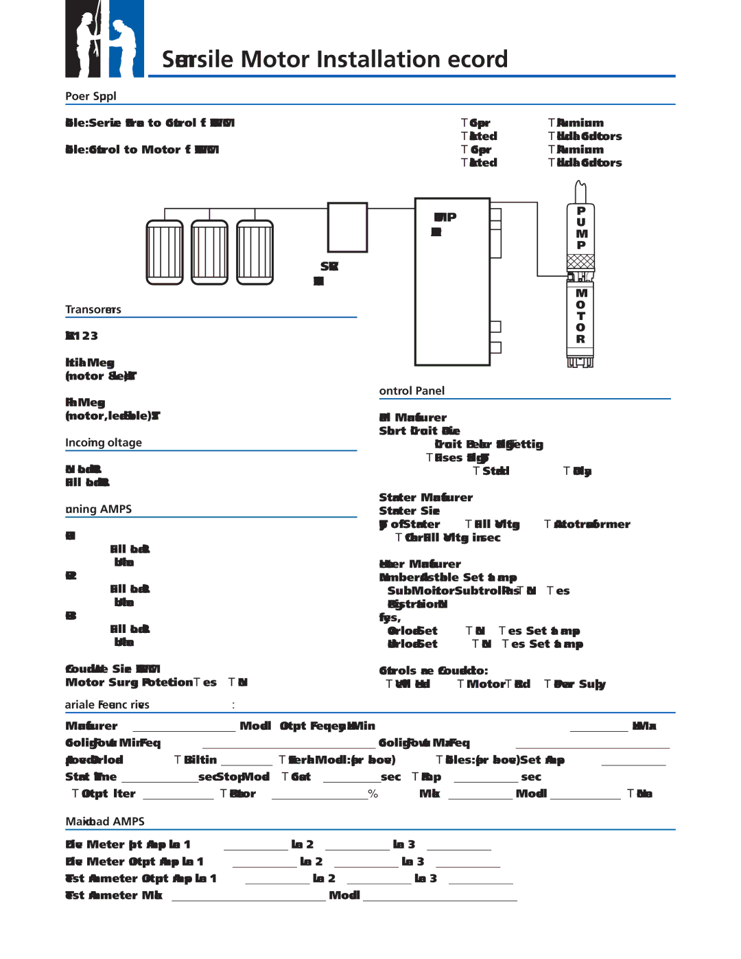 Franklin 2007 manual Power Supply, Transformers, Control Panel, Incoming Voltage, Running Amps, Variable Frequency Drives 