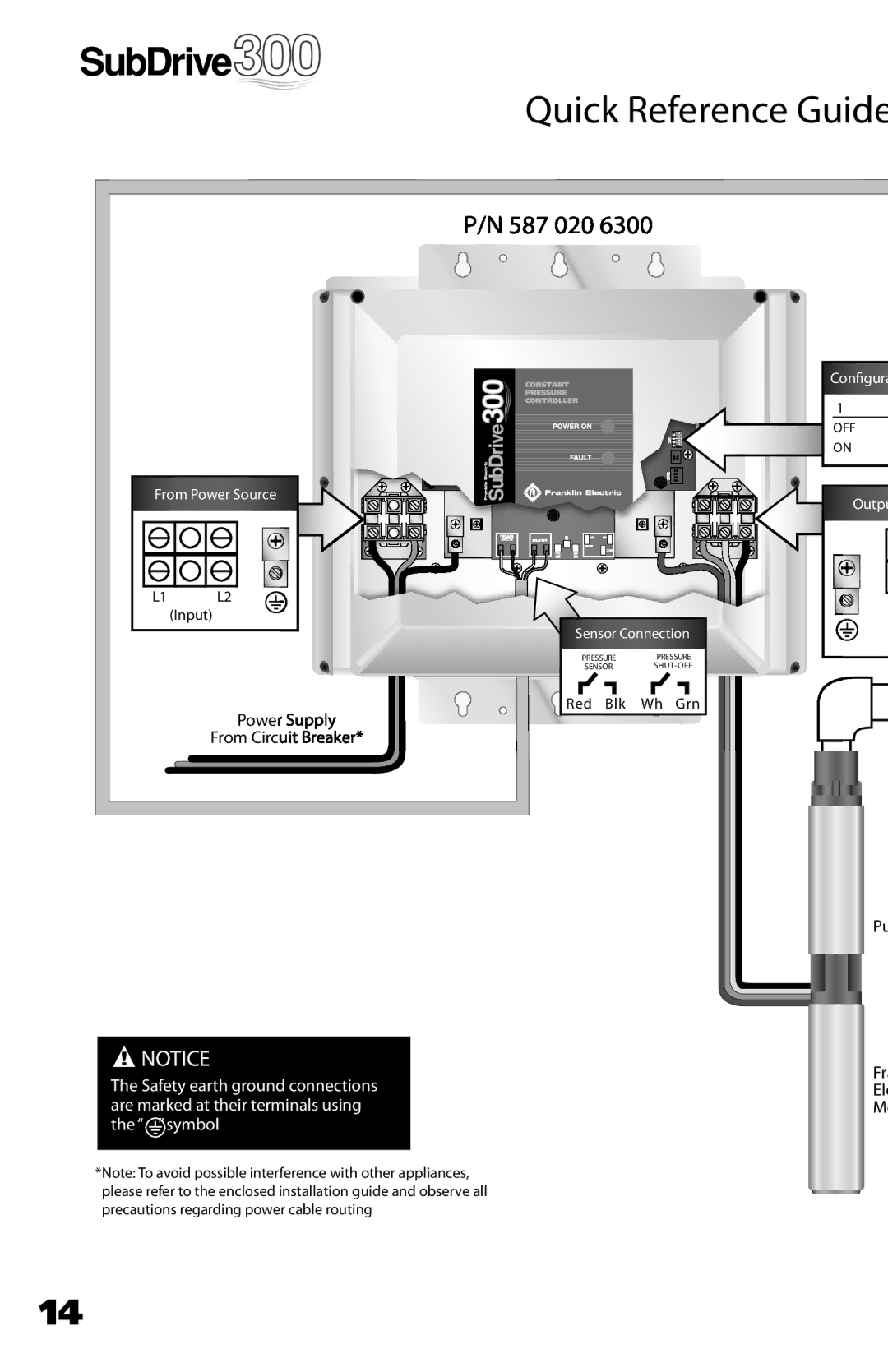 Franklin 5870206300 installation manual Quick Reference Guide 