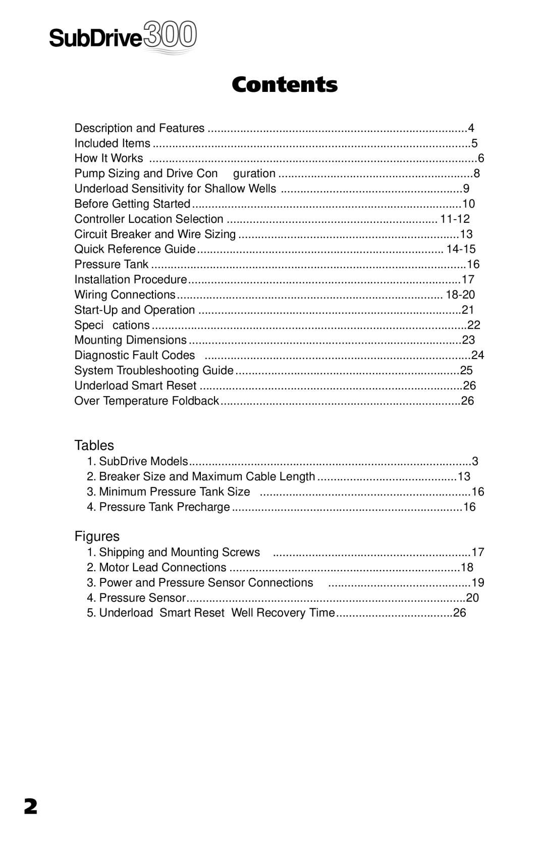 Franklin 5870206300 installation manual Contents 