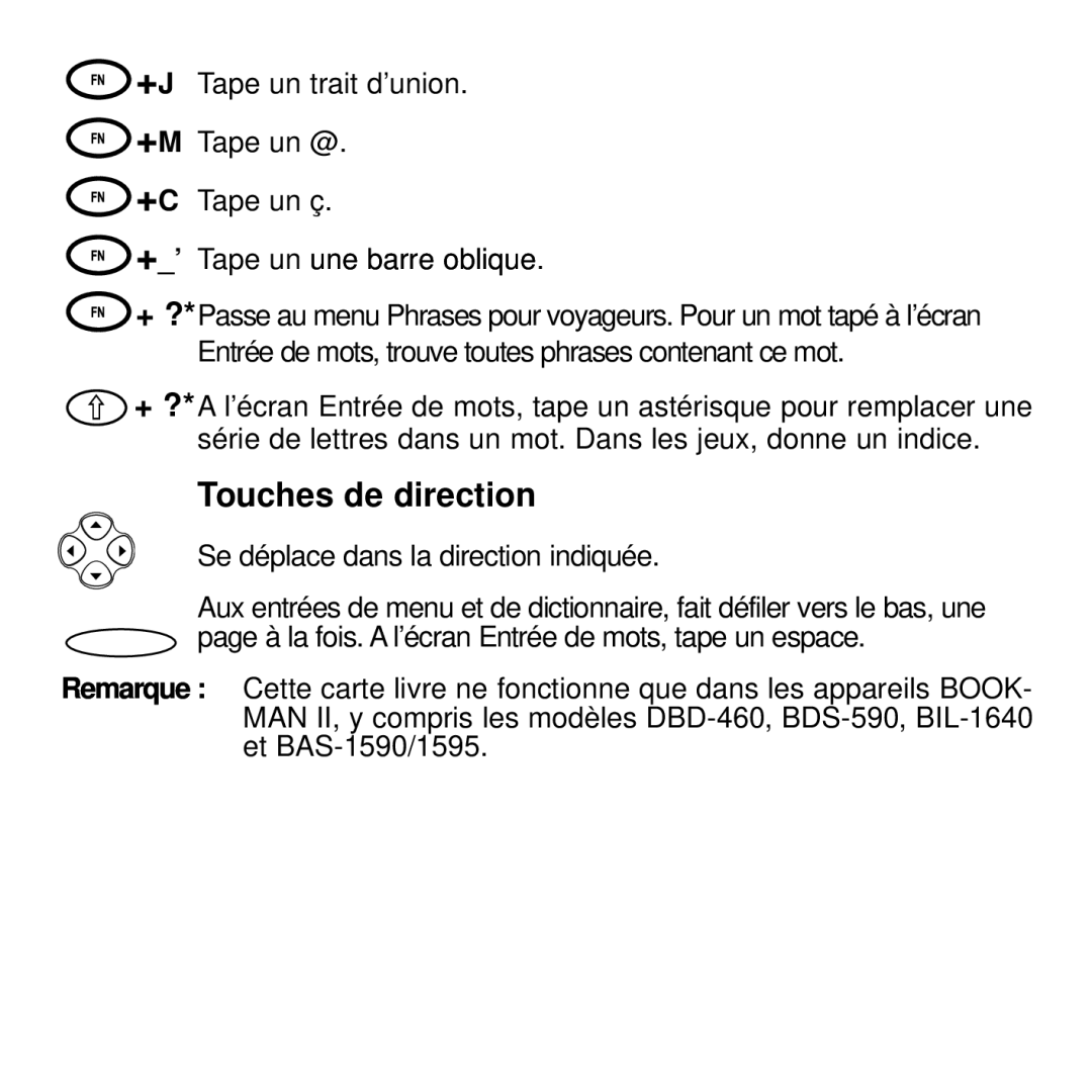 Franklin BDF-4045DL manual Touches de direction 