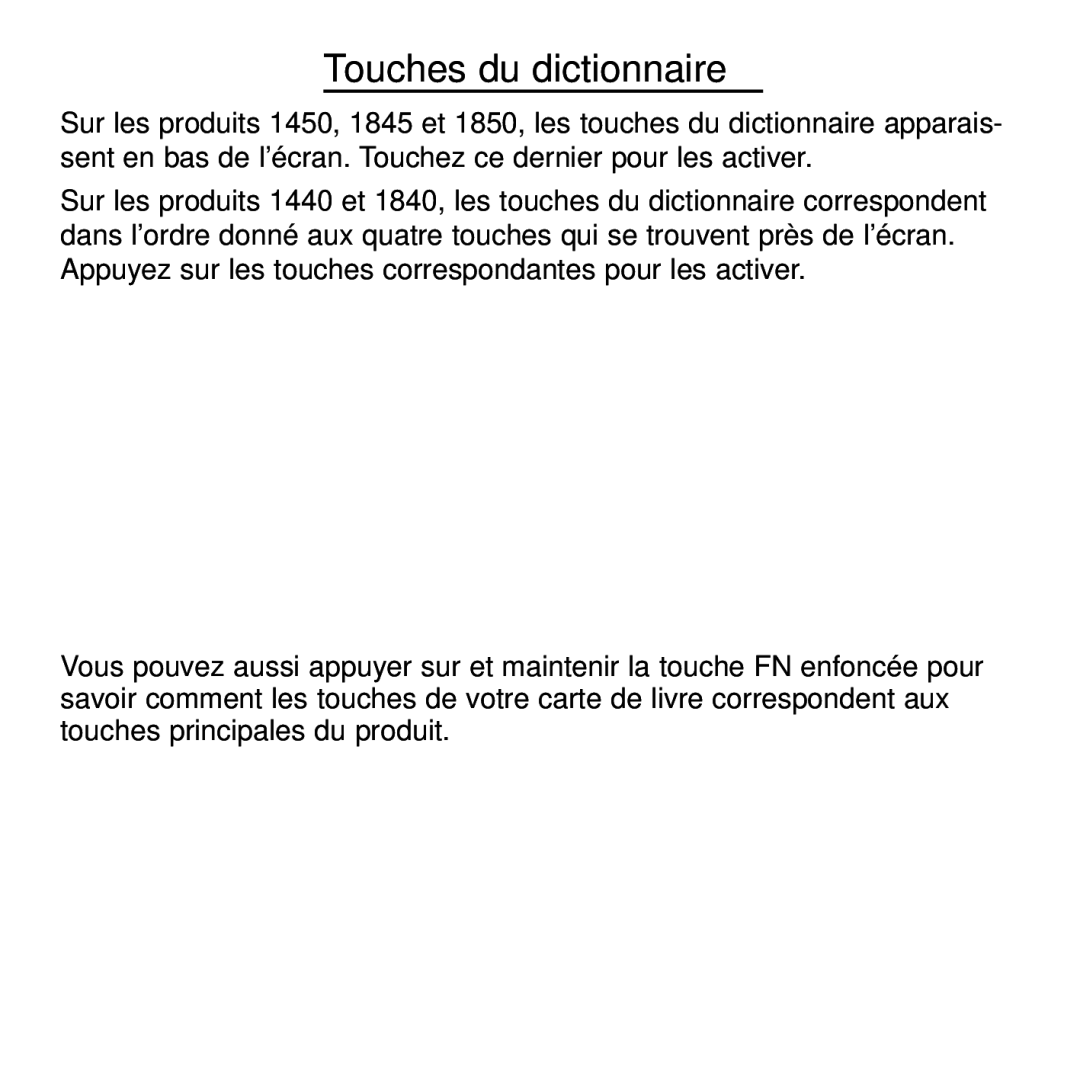 Franklin BDF-4045DL manual Touches du dictionnaire 