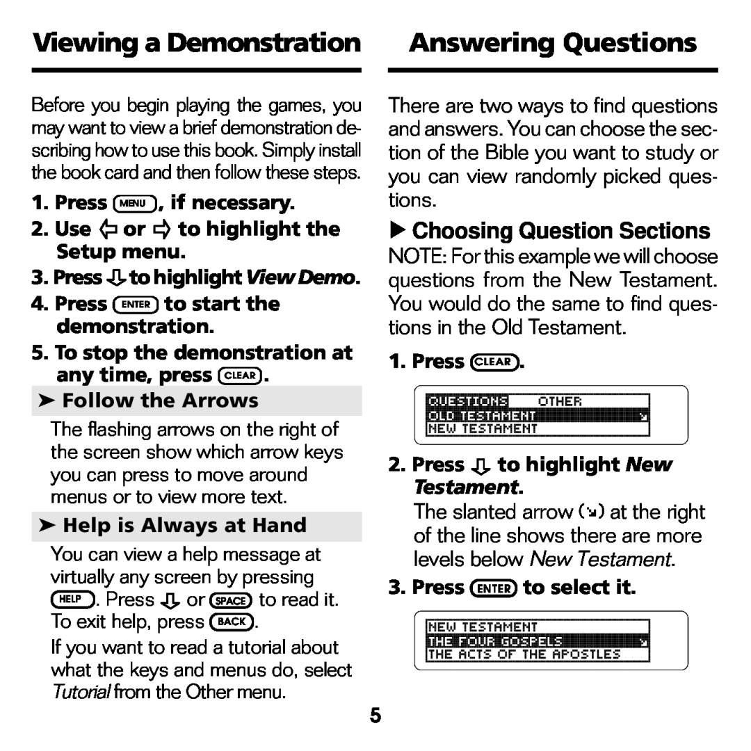 Franklin BQC-2021 manual Viewing a Demonstration Answering Questions 