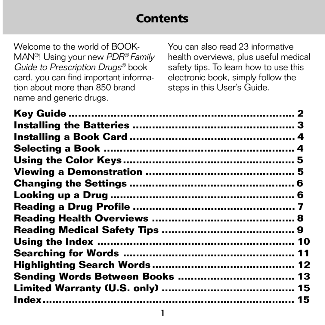 Franklin CDR-2041 manual Contents 