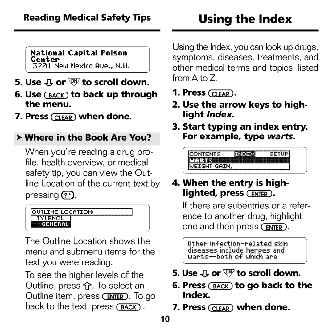 Franklin CDR-440 manual Using the Index 