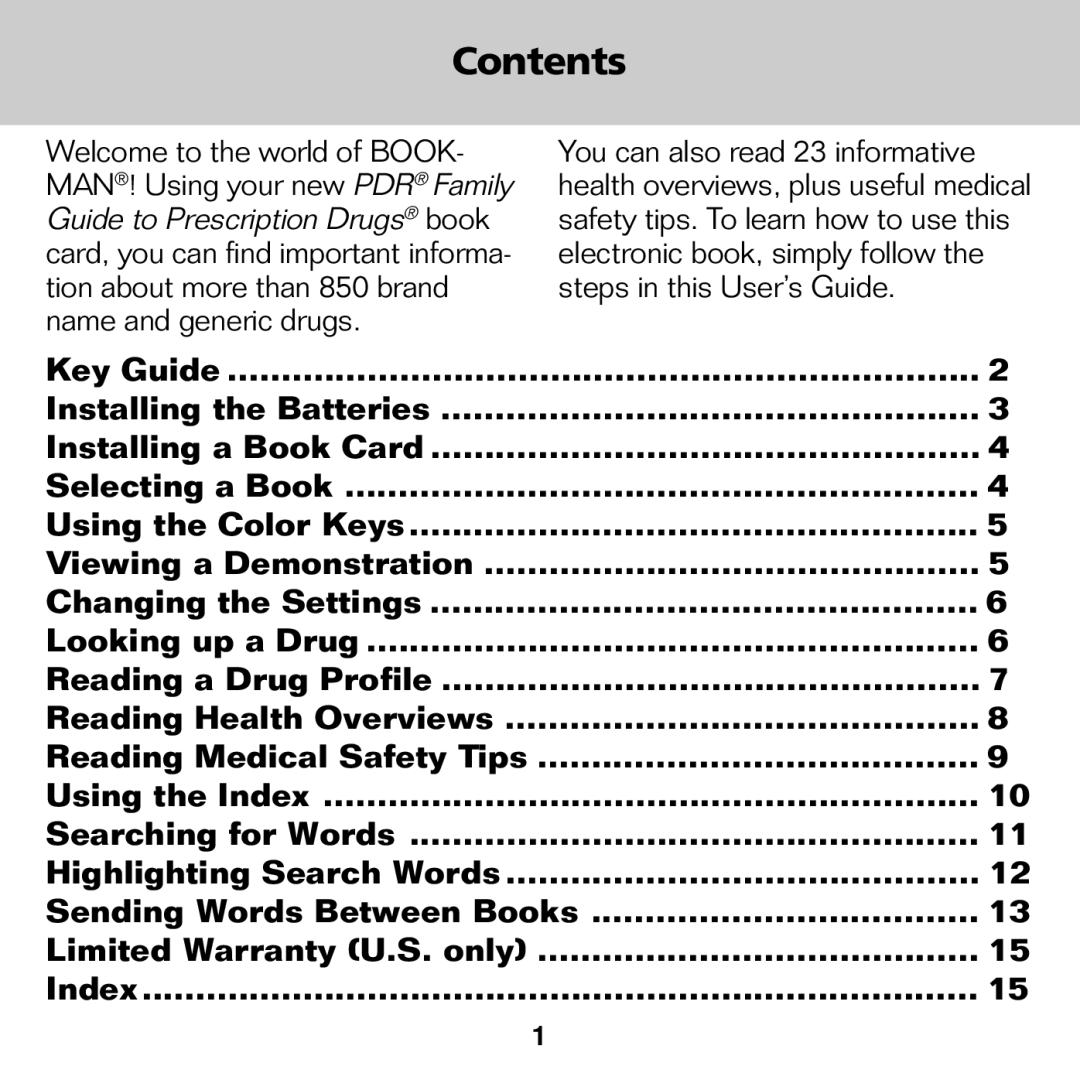 Franklin CDR-440 manual Contents 