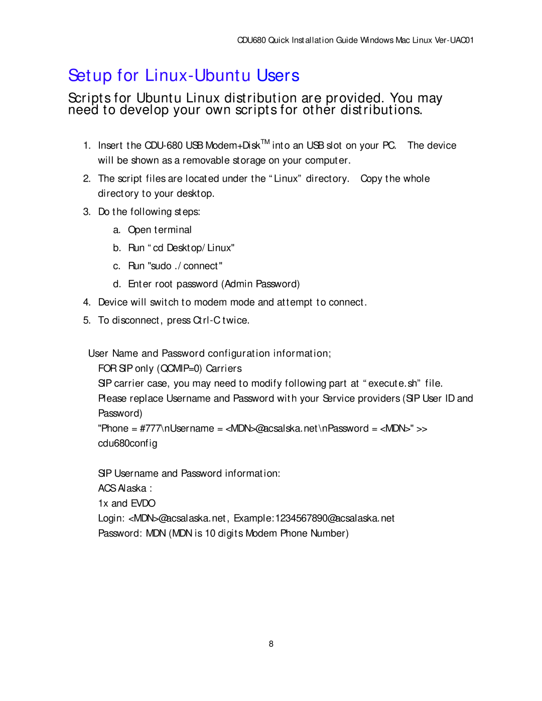 Franklin CDU-680DOrA manual Setup for Linux-Ubuntu Users 