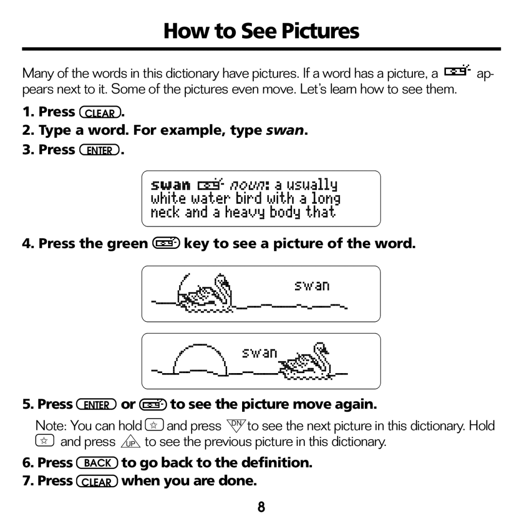 Franklin CED-2031 manual How to See Pictures 