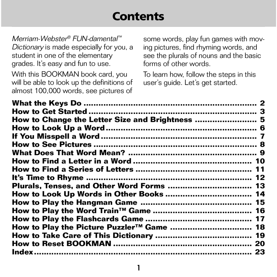 Franklin CED-2031 manual Contents 
