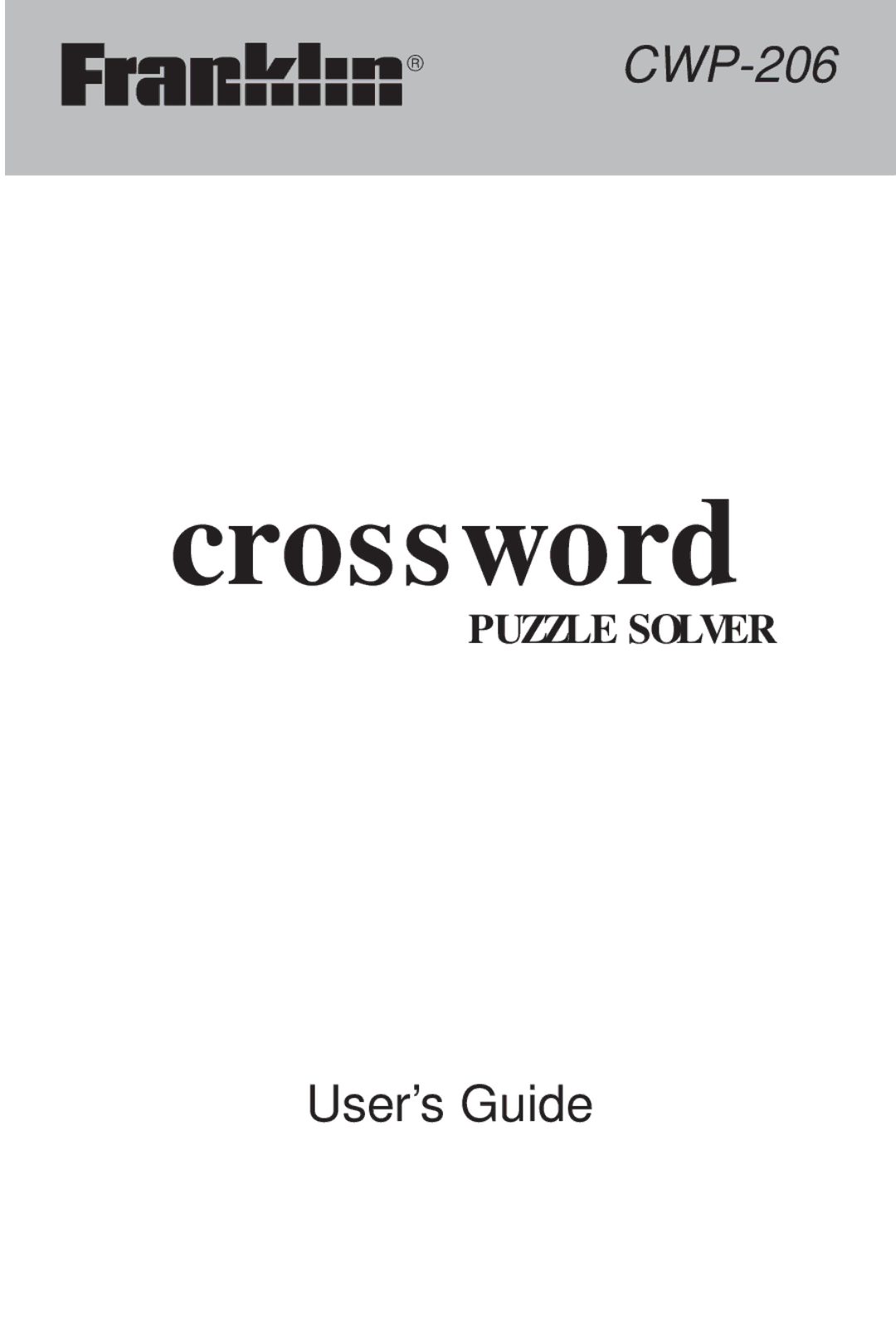 Franklin CWP-206 manual Crossword 