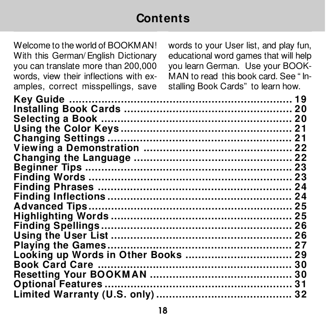 Franklin DBD-2015 manual Contents 