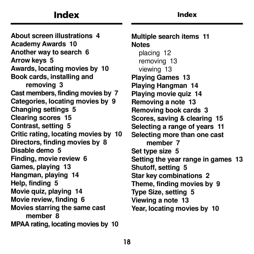 Franklin FLX-440 manual IndexIndex 