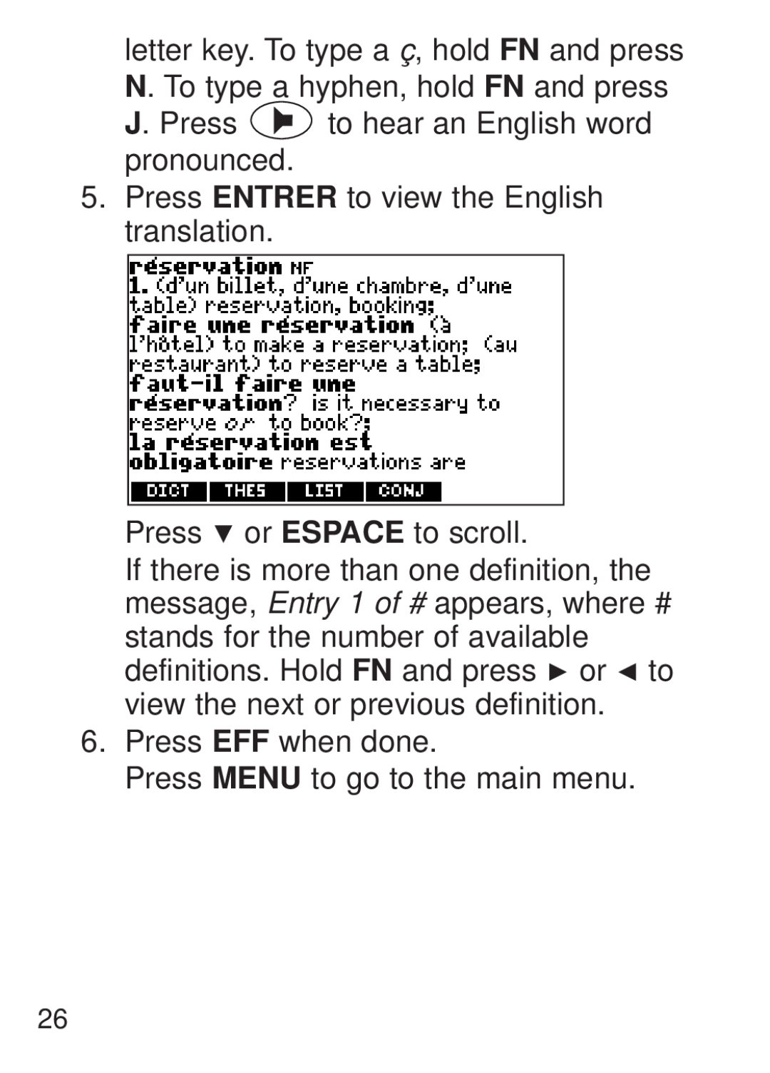 Franklin FQS-1870 manual J. Press to hear an English word pronounced 