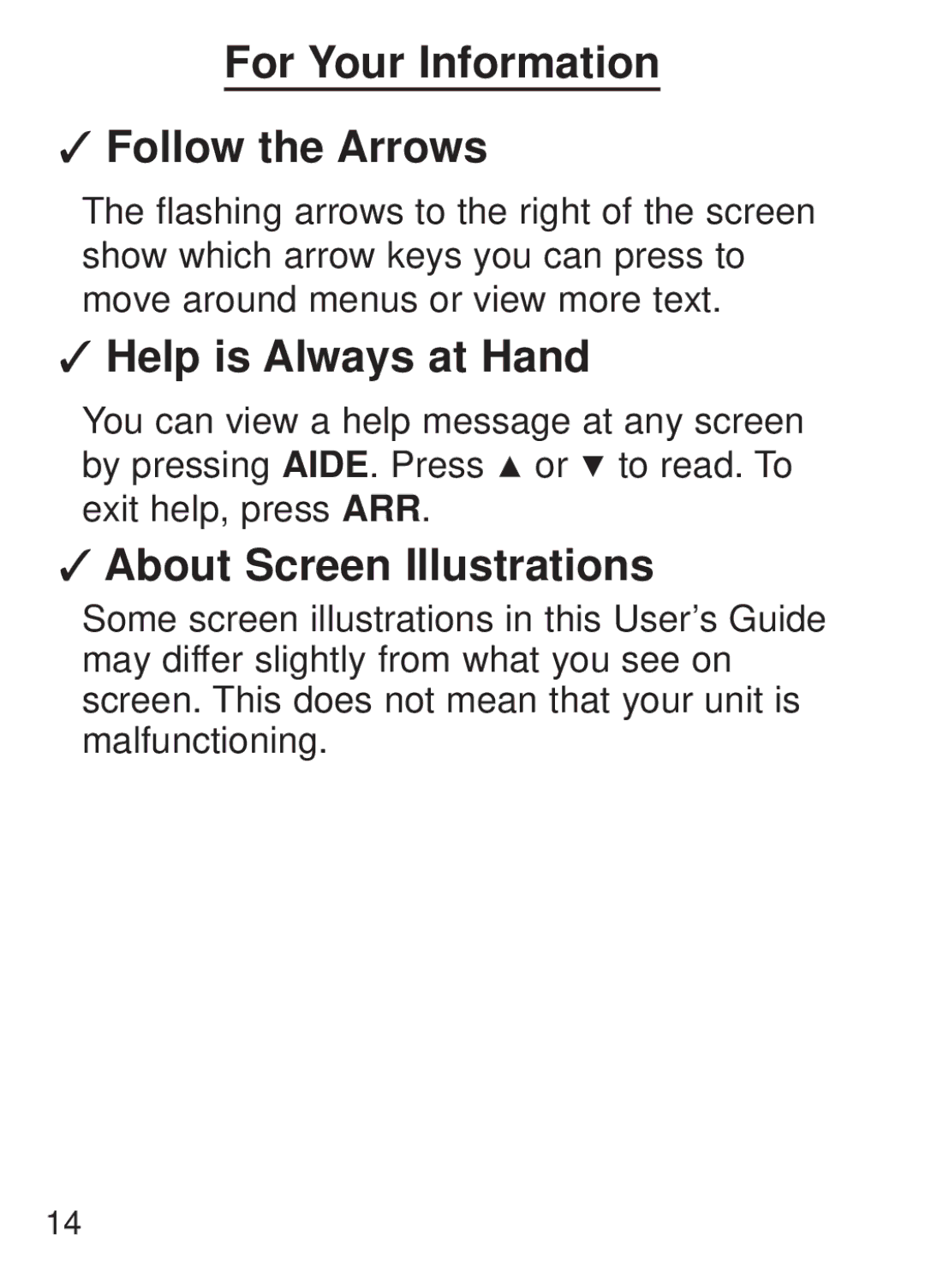 Franklin FQS-1870 manual For Your Information Follow the Arrows, Help is Always at Hand, About Screen Illustrations 