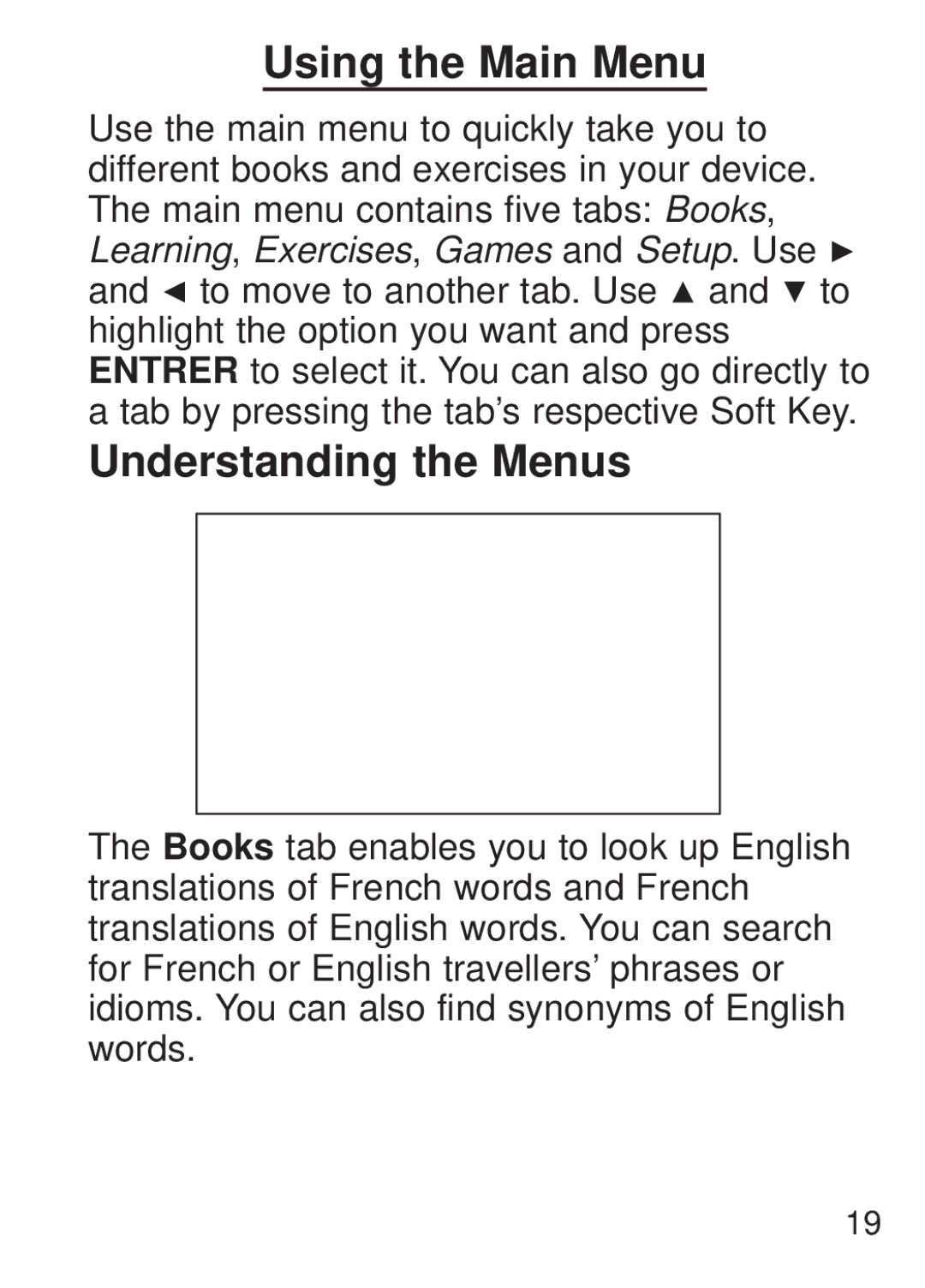 Franklin FQS-1870 manual Using the Main Menu, Understanding the Menus 