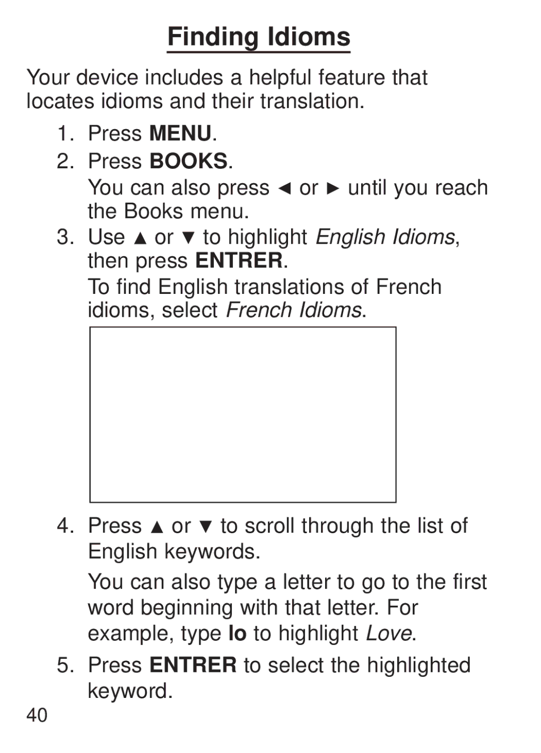 Franklin FQS-1870 manual Finding Idioms 