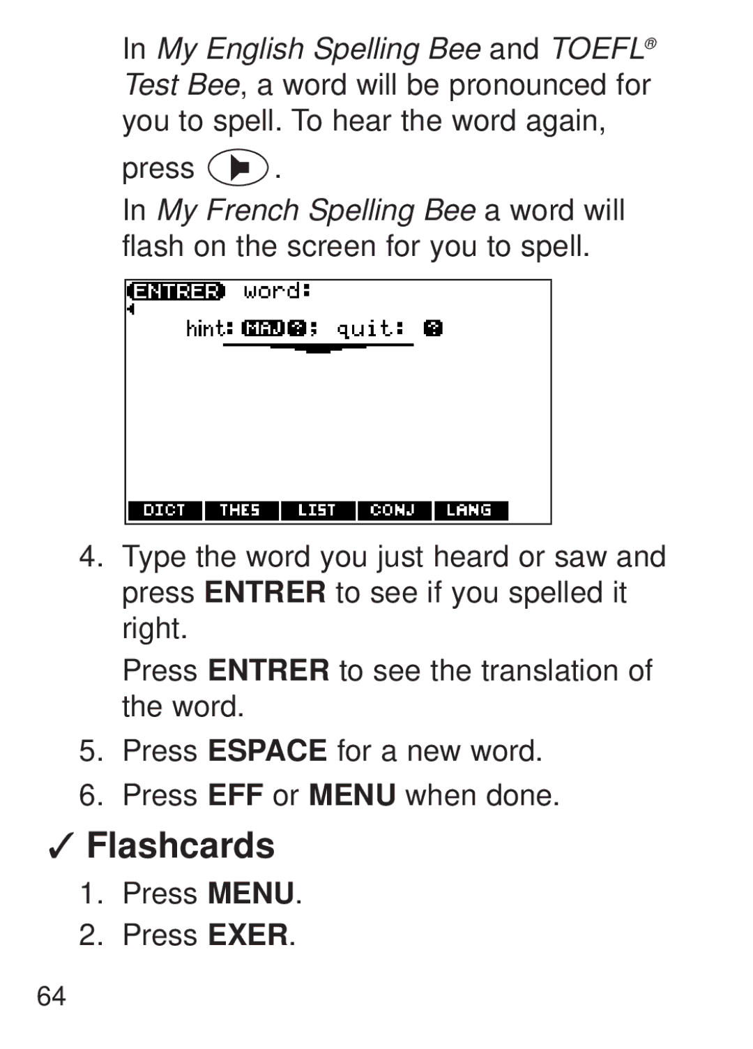 Franklin FQS-1870 manual Flashcards 