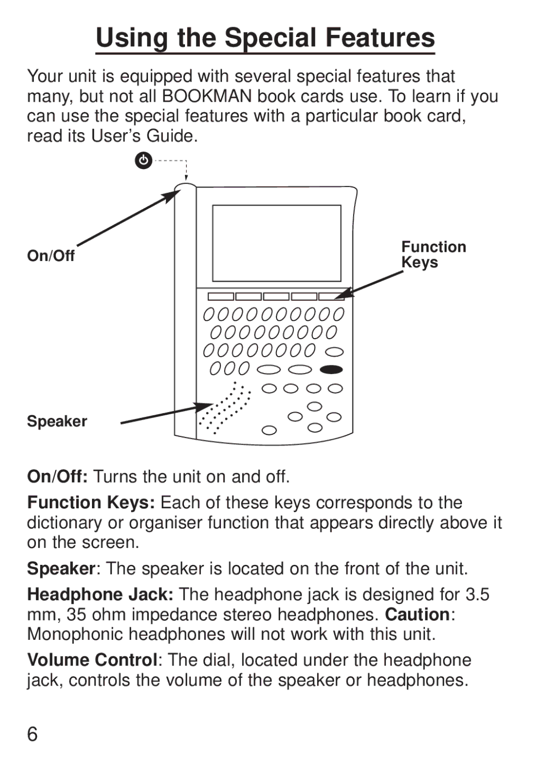 Franklin FQS-1870 manual Using the Special Features 