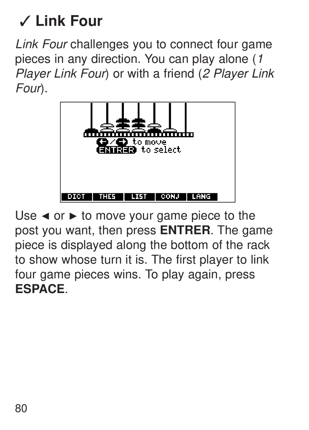 Franklin FQS-1870 manual Link Four 