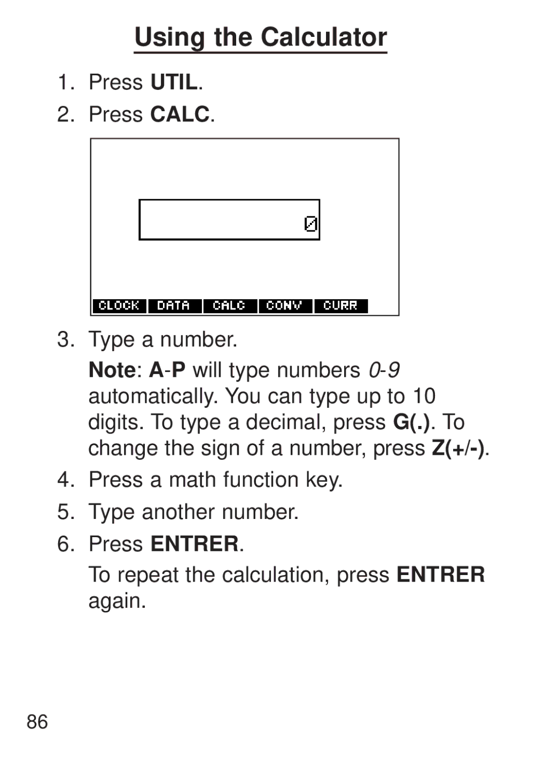 Franklin FQS-1870 manual Using the Calculator 