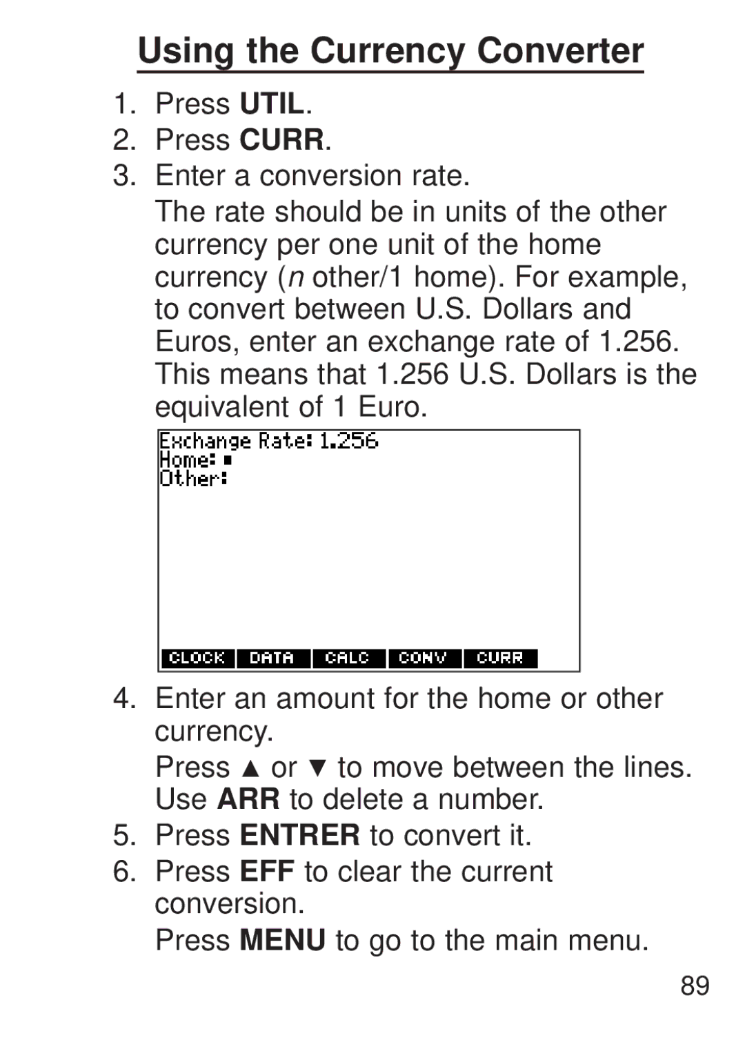 Franklin FQS-1870 manual Using the Currency Converter 