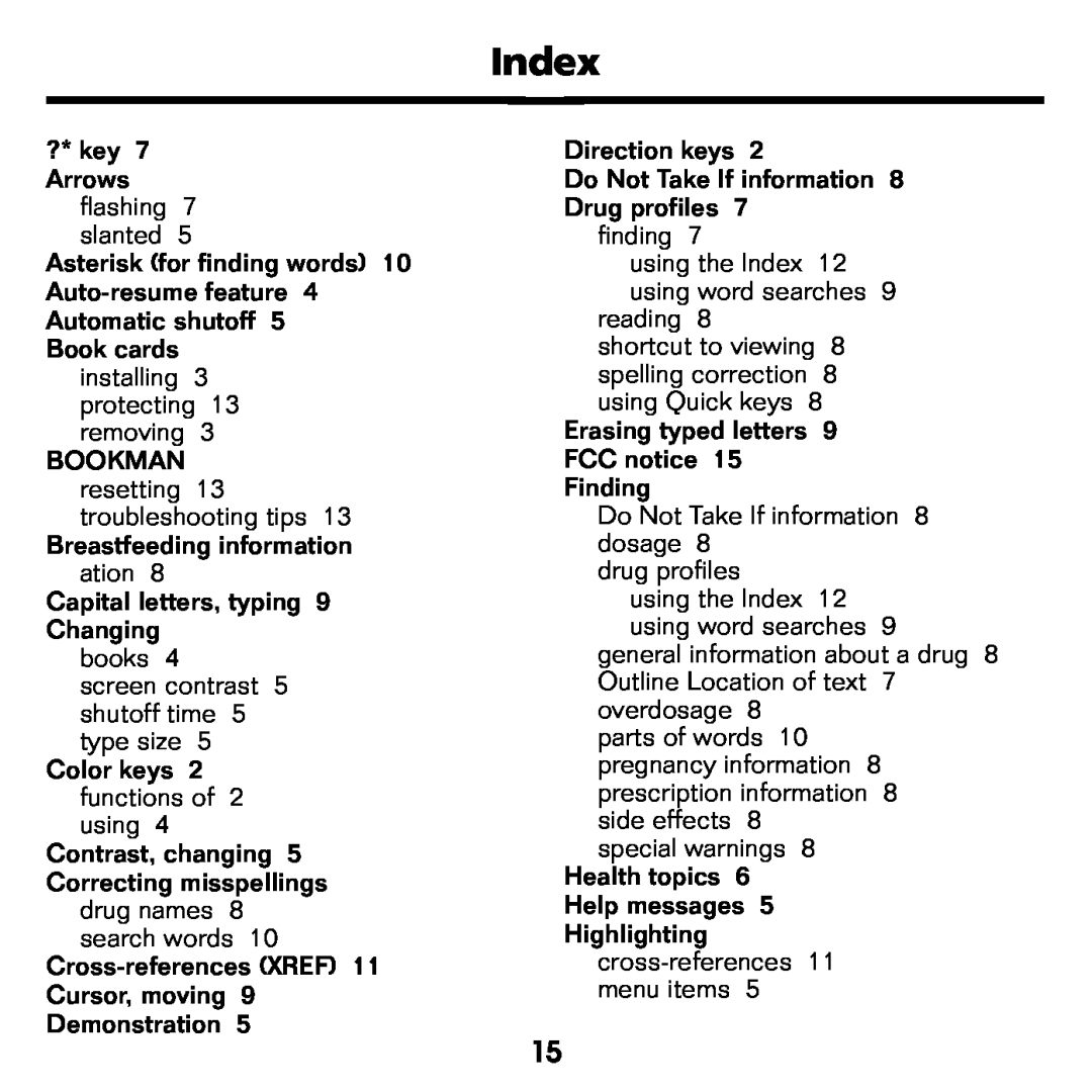 Franklin GWH-2055 manual Index 