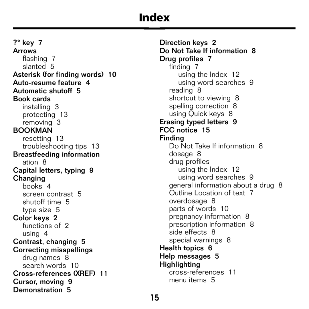 Franklin GWH-2055 manual Index 