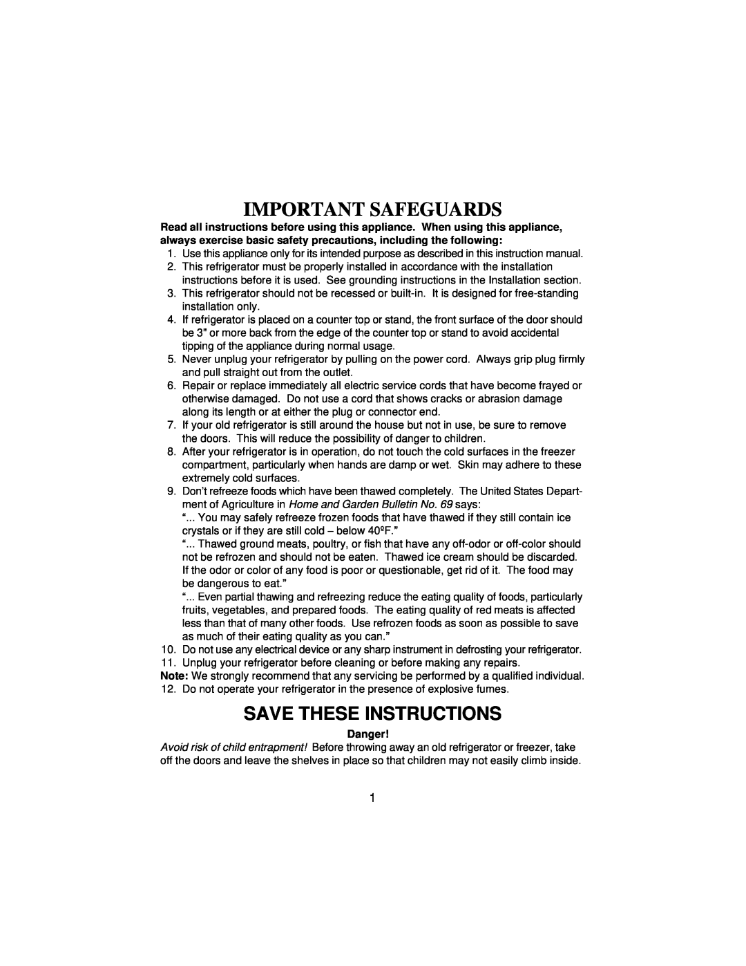 Franklin Industries, L.L.C FCD-400 manual Important Safeguards, Save These Instructions, Danger 